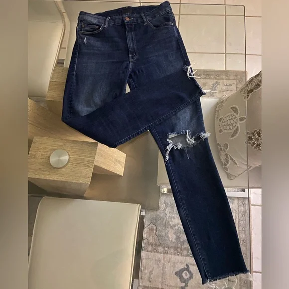 MOTHER jeans high waisted looker ankle fray cat attack size 28 - Picture 2 of 10